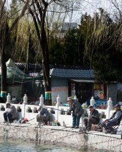 Fishing in the HouHai lake in Beijing